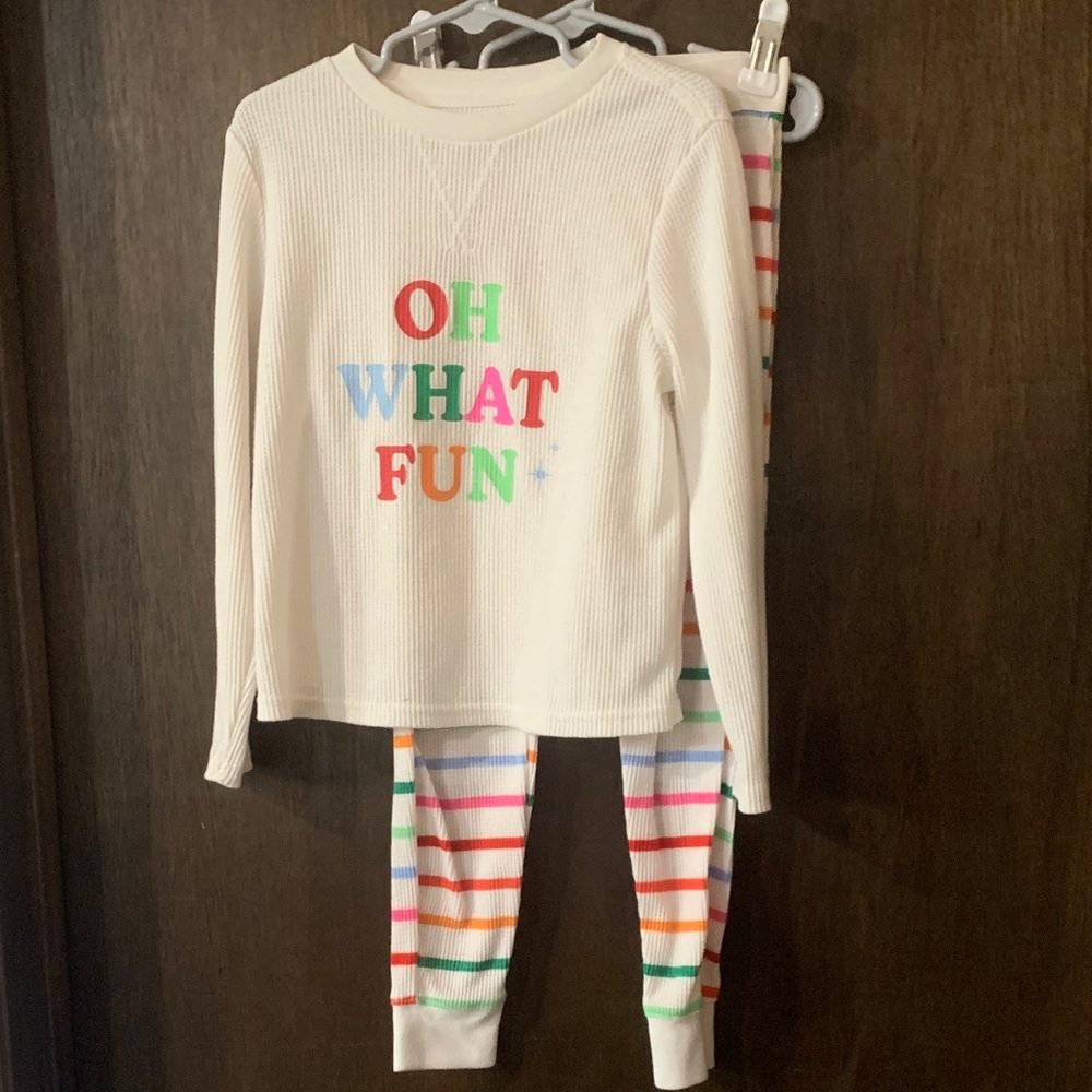 *3/$10* Wondershop Kids Pajama Set - Cream with Colorful Stripes